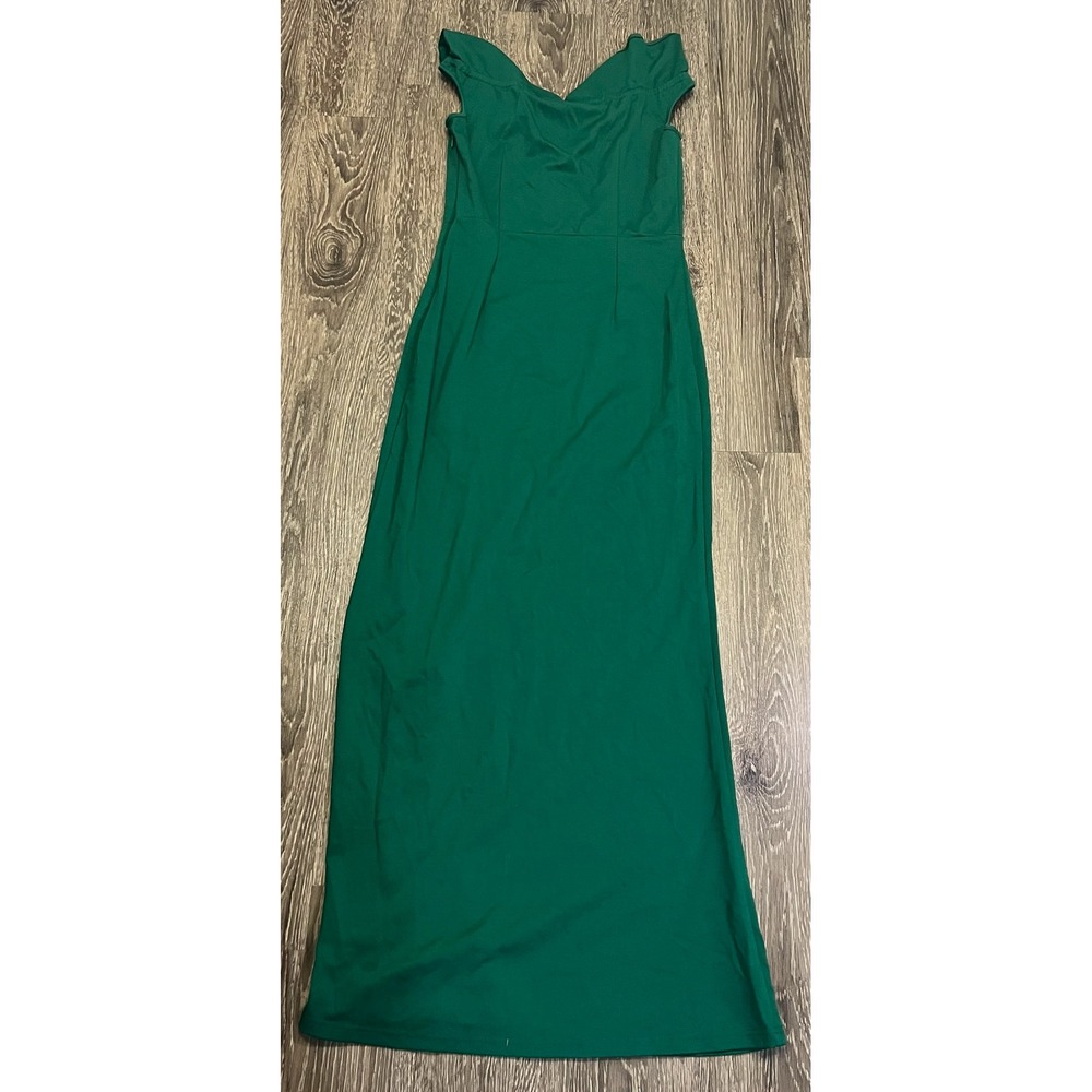 NWT‎ Vfshow Vshow Emerald Green Off Shoulder Maxi Dress Slit Size M